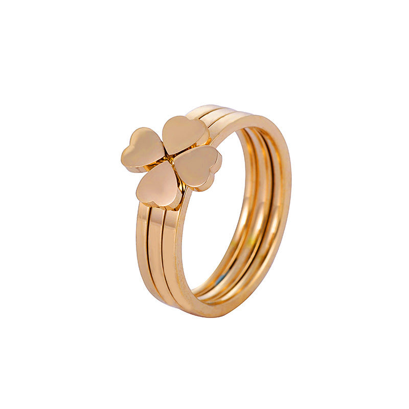 Golden Clover Three-in-one Detachable For Friends Rings