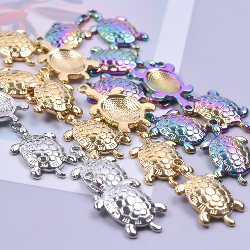 Stainless Steel Hydraulic Turtle Electroplating Ornament Necklaces