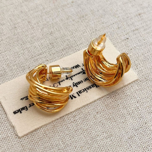 Affordable Luxury Style Shaped Niche Metal Retro Earrings