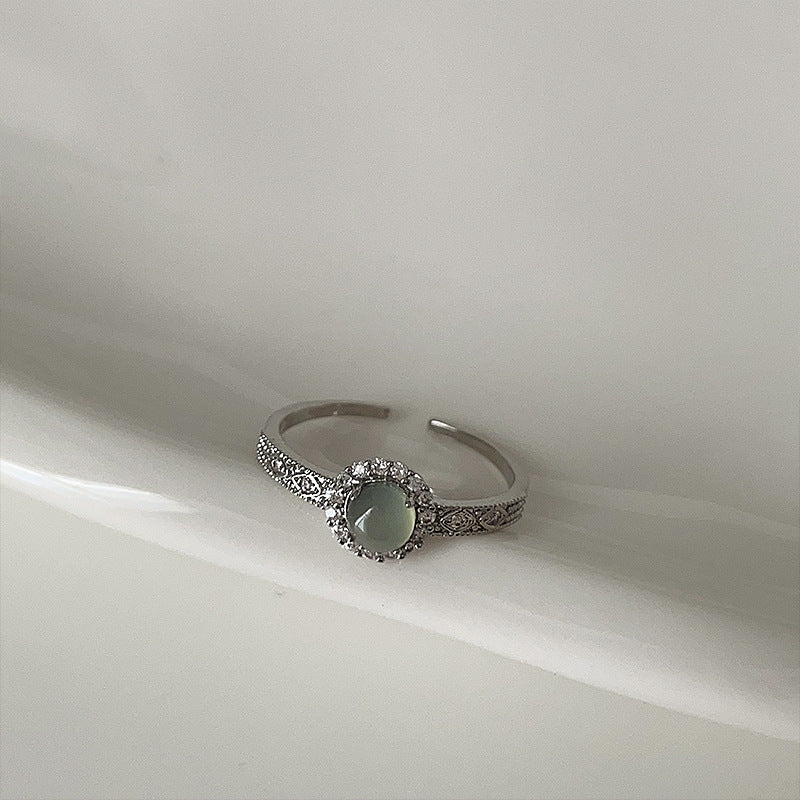 Feeling Chalcedony Gourd Water Drop Female Rings
