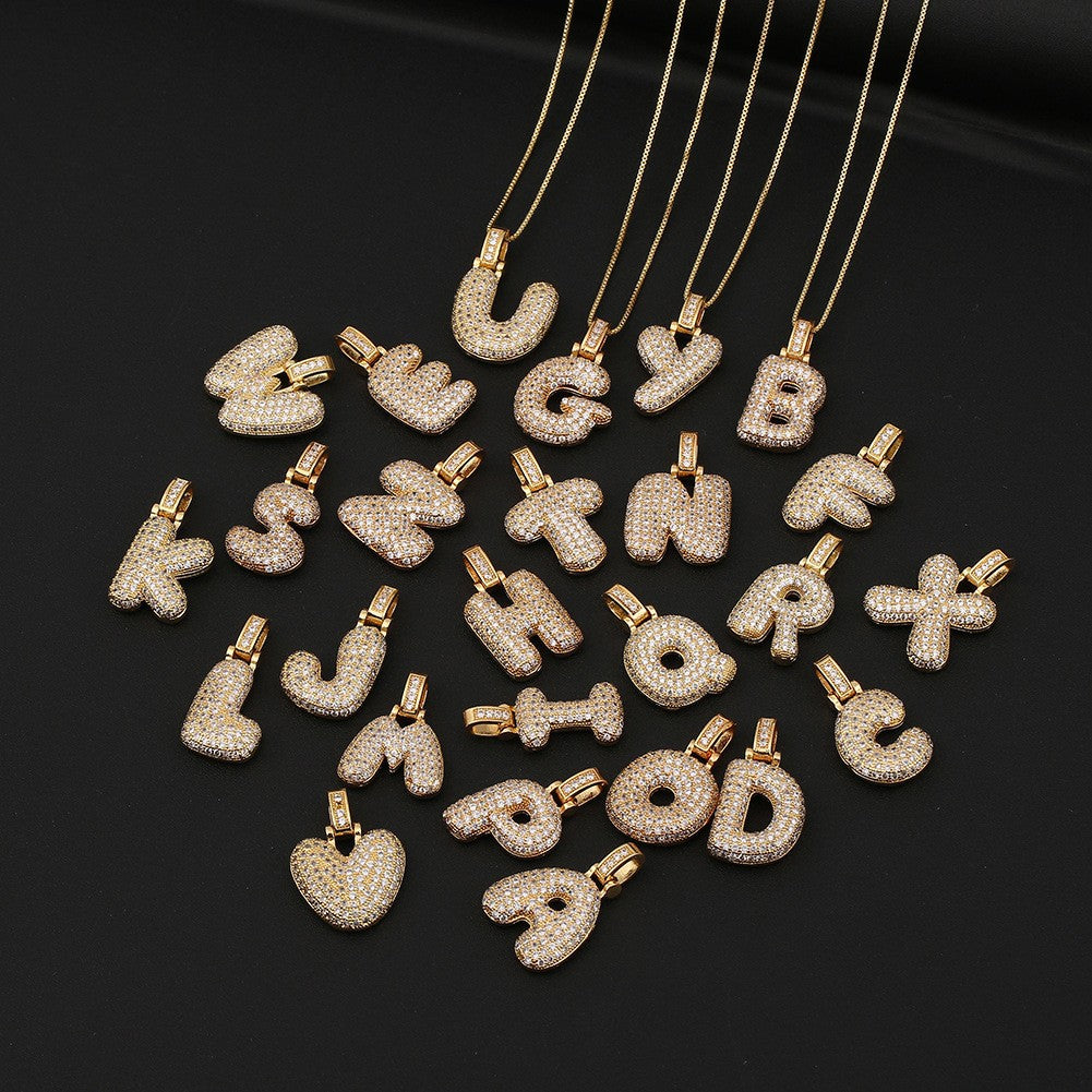 Women's Letter Ornaments English Zircon For Pendants