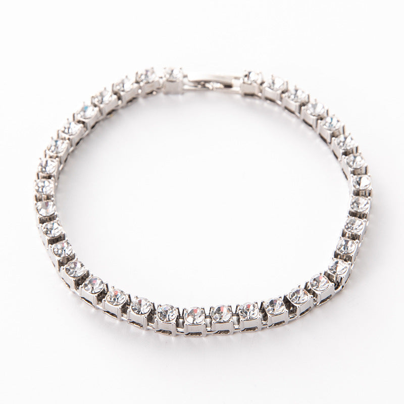 Women's & Men's Alloy Rhinestone Line Tennis Gold High-grade Necklaces