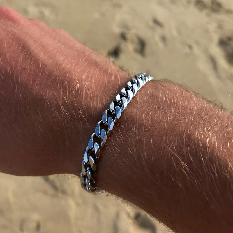 Men's Grinding Cuban Simple Personality Hipster Cool Bracelets