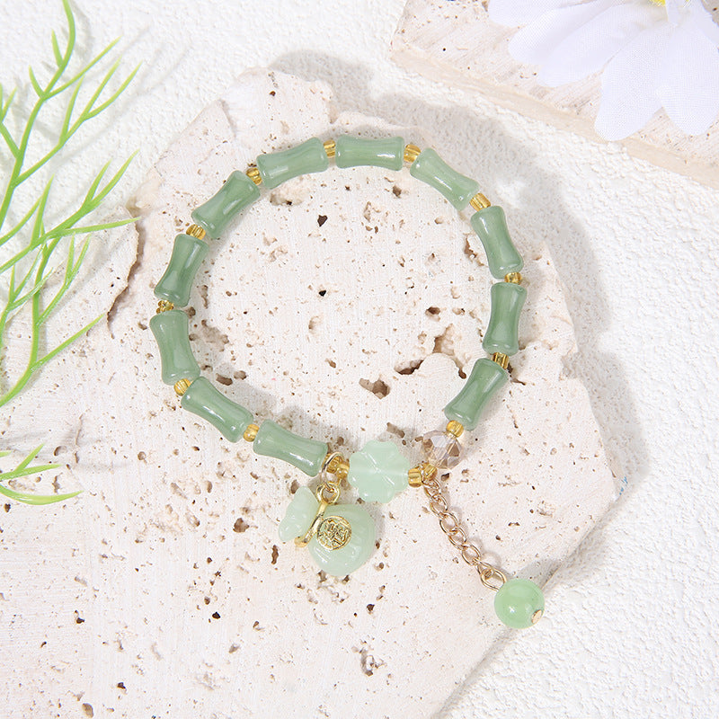 Bamboo Imitation Aventurine Festival High Peace Buckle Jade Bracelets