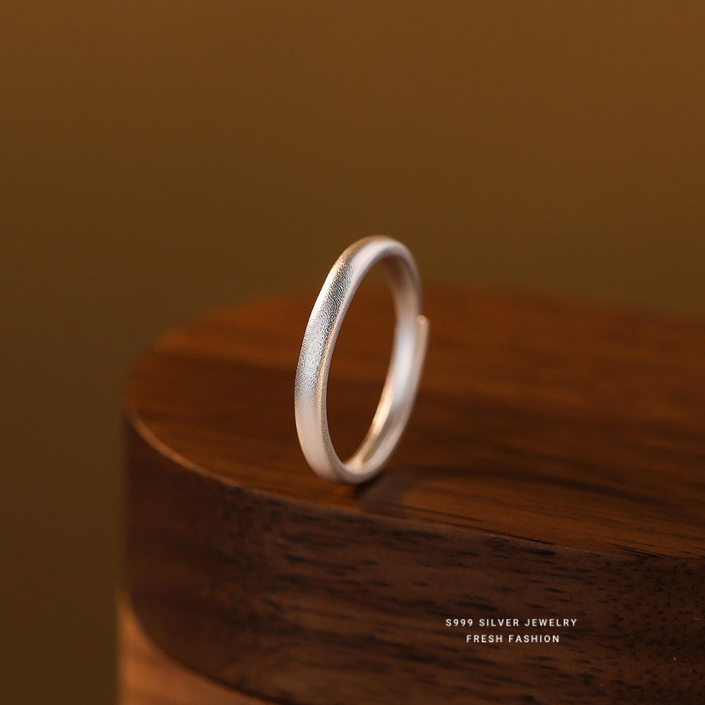 Sier Simple Glossy Sterling Pair Of Rings