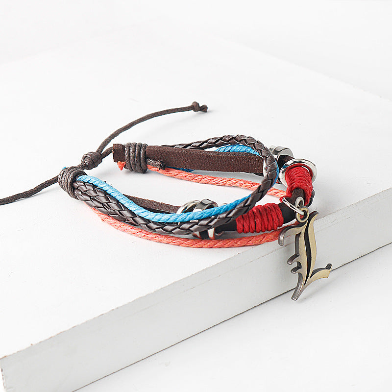 One Piece Death Note Logo Leather Bracelets