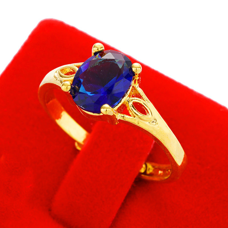 Women's Imitation Diamond Colored Gemstone No Color Rings