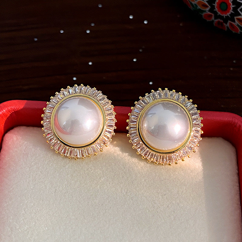 Style Design Disc Zircon Bead Retro Affordable Earrings