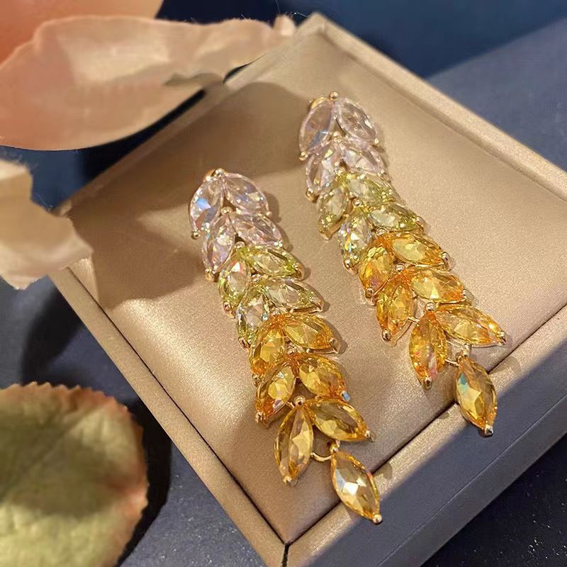 Golden Wheat Long Temperamental Tassels Trendy Earrings
