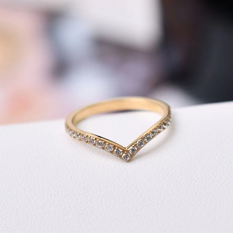 Women's White Gold Plated Slim Exquisite Micro Rings