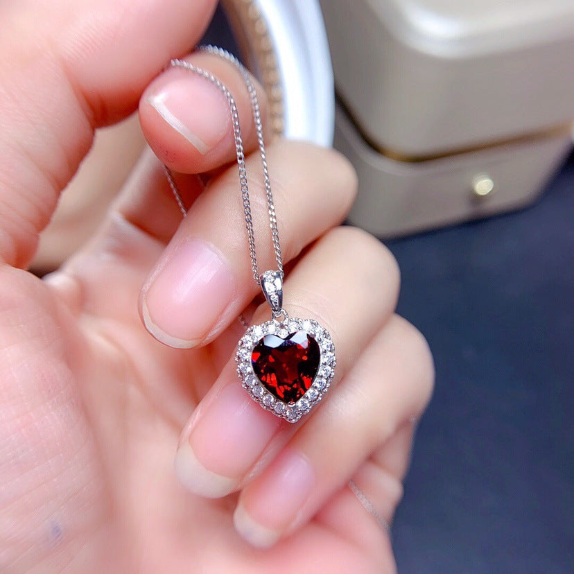 Broadcast Heart-shaped Simulation Pomegranate Ruby Open Rings