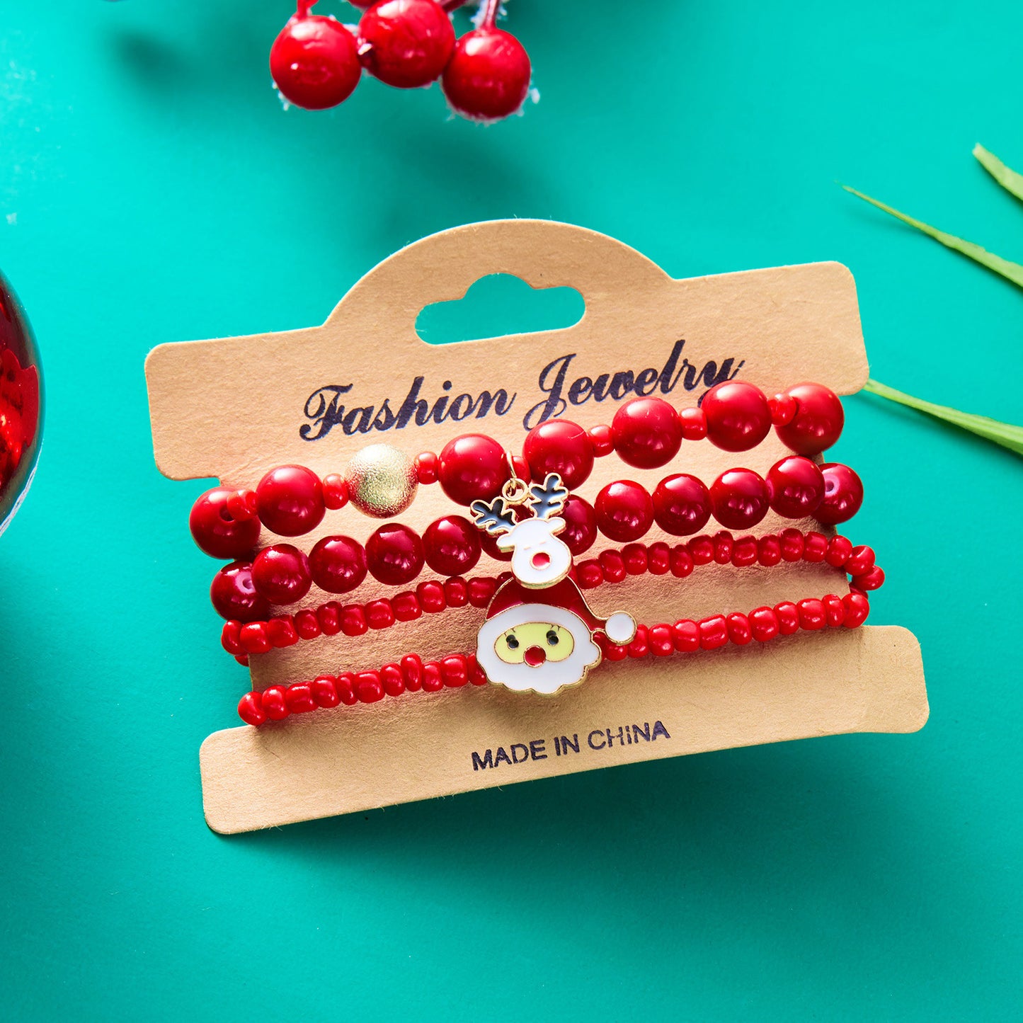 Christmas Day Colorful Acrylic Diamond Snowflake Bracelets
