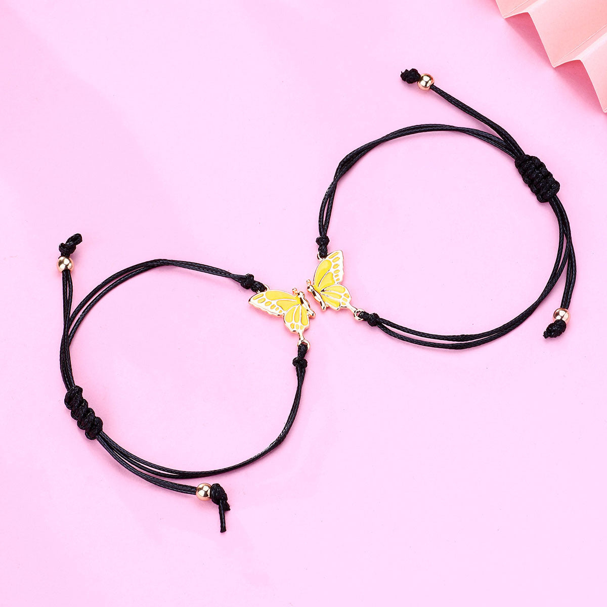 Butterfly Good Friend Alloy Wax Line Woven Friendship Bracelets