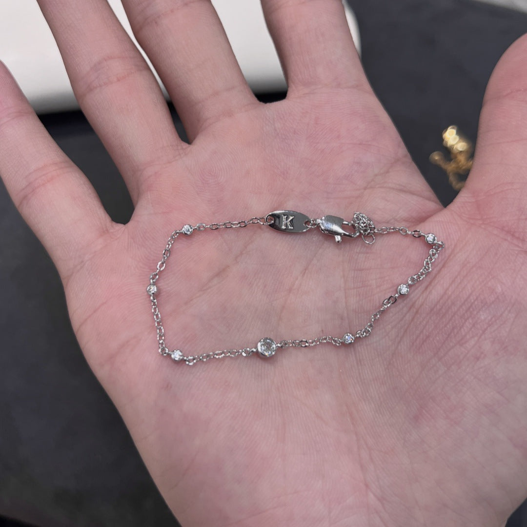 French Bubble Diamond Gold Plated Twin Bracelets