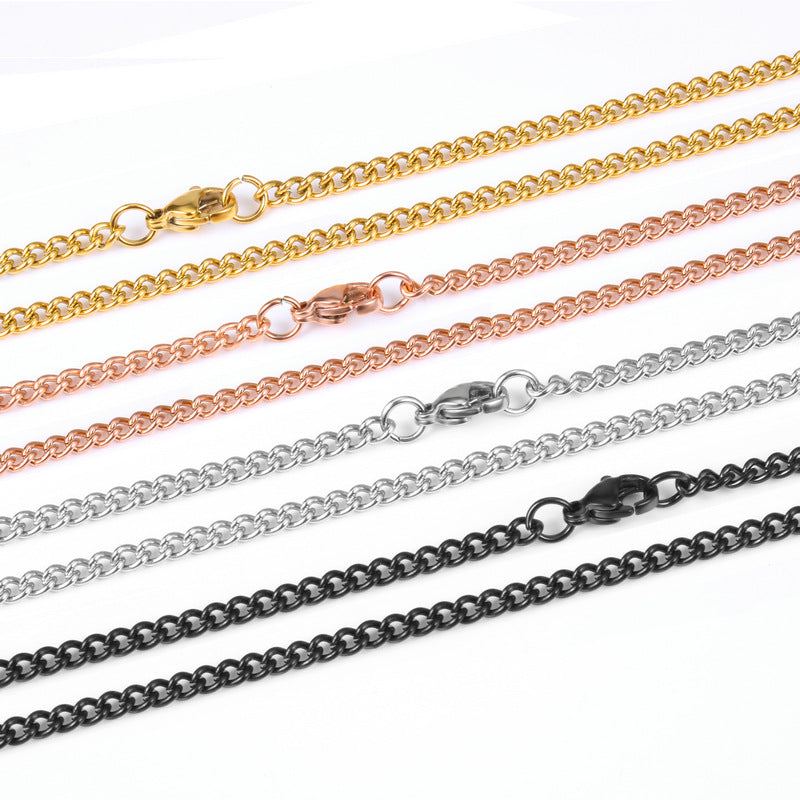 Curb Stainless Steel Classic Twisted Chain Necklaces
