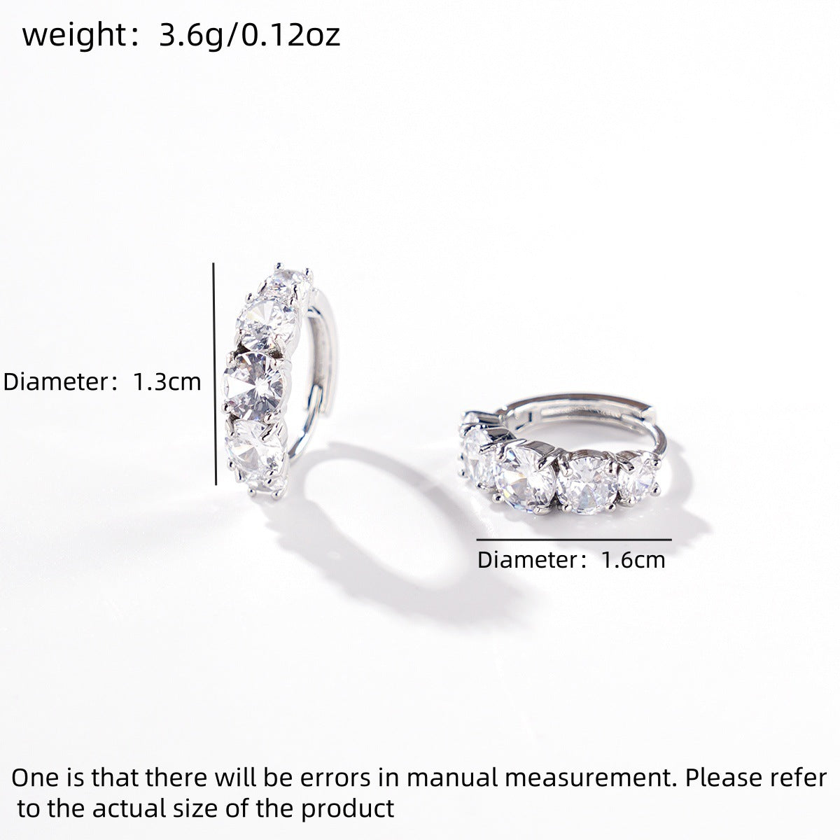 Hip Hop Single Row Five Pieces Zircon Unique Punk Earrings