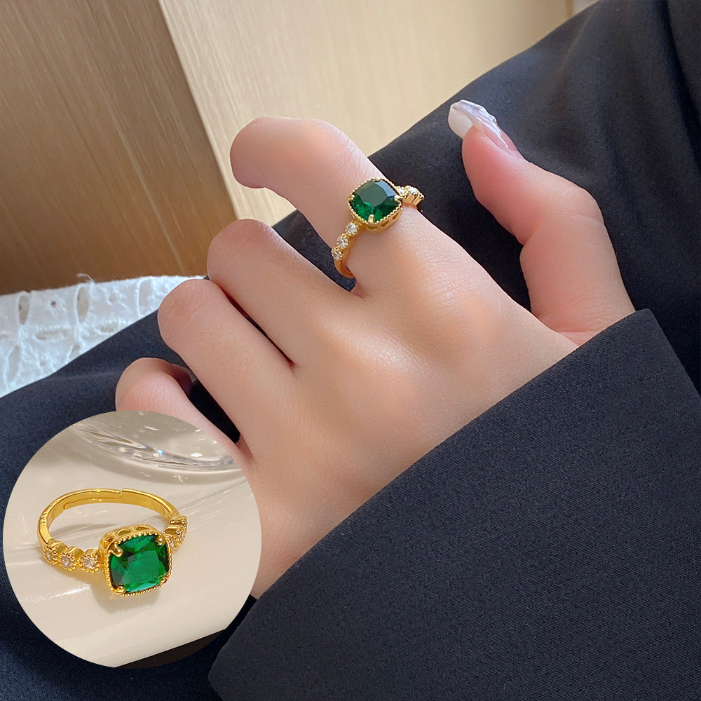Style Simple Refined Zircon Female Niche Rings