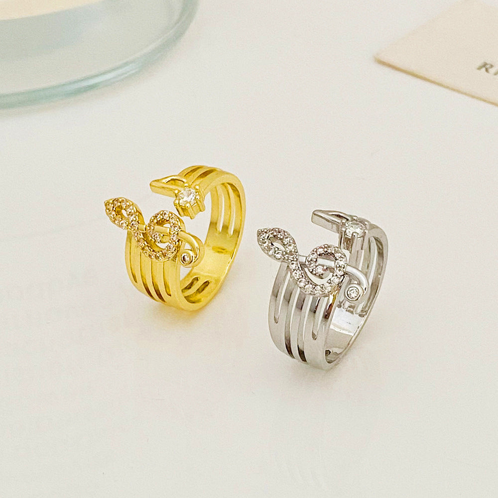 Women's Note Simple Fashion Advanced Design Sense Rings