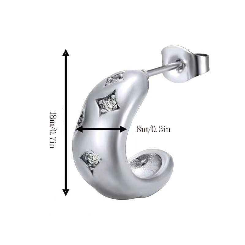 Women's Stainless Steel Rhinestone Advanced Affordable Luxury Earrings