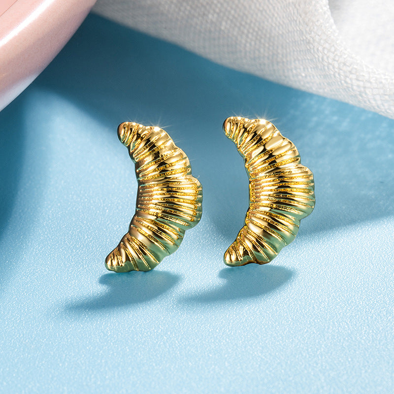 Alkaline Knot Croissant Asymmetric Female Simple Western Style Fashion Earrings