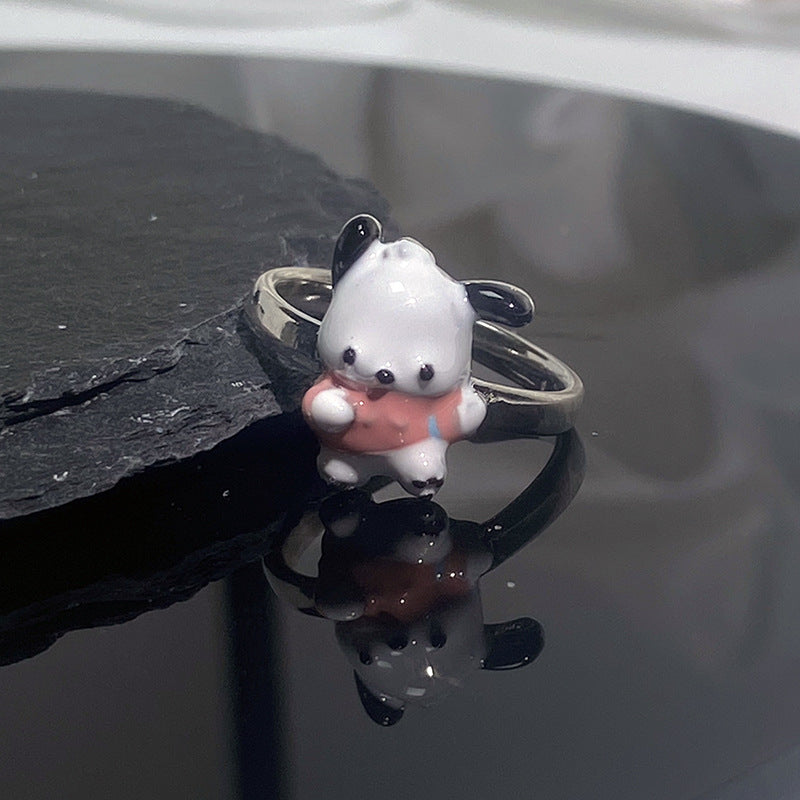 Cream Style Niche Design Personality Cartoon Creative Rings