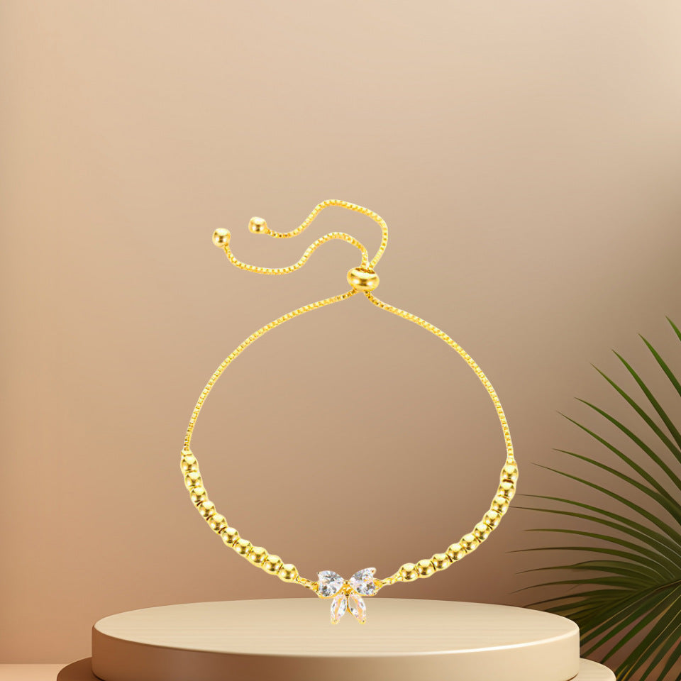 Women's Inlaid Zircon Bow Watch Accessories Beaded Bracelets