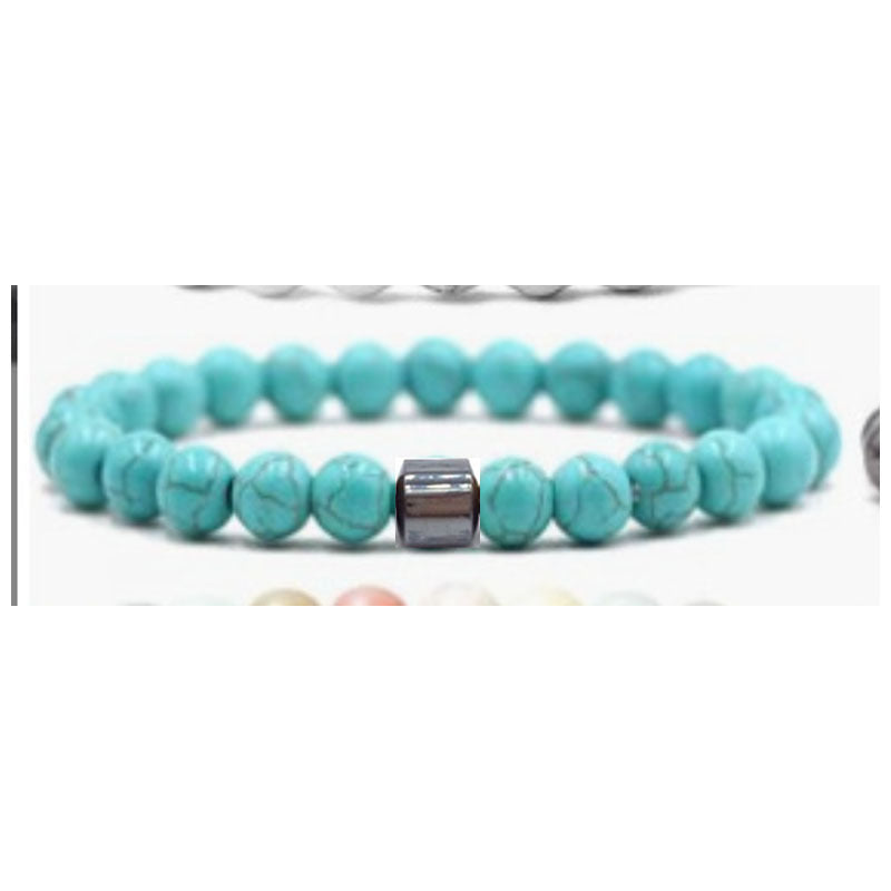 Magnetic Hematite White Turquoise Handmade Beaded Bracelets