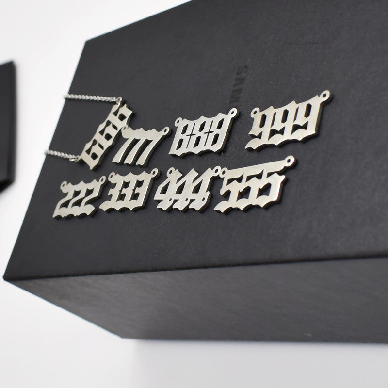 Digital Female Number Stainless Steel Clavicle Necklaces