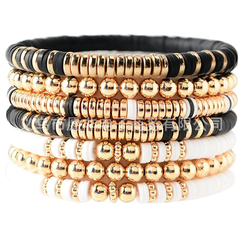 Women's Bohemian Stackable Evil Eye Polymer Clay Bracelets