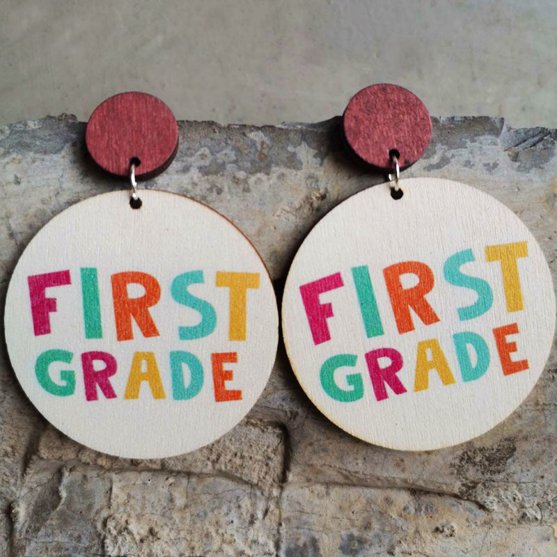 Cute Wooden For Teachers Steel Needle Earrings