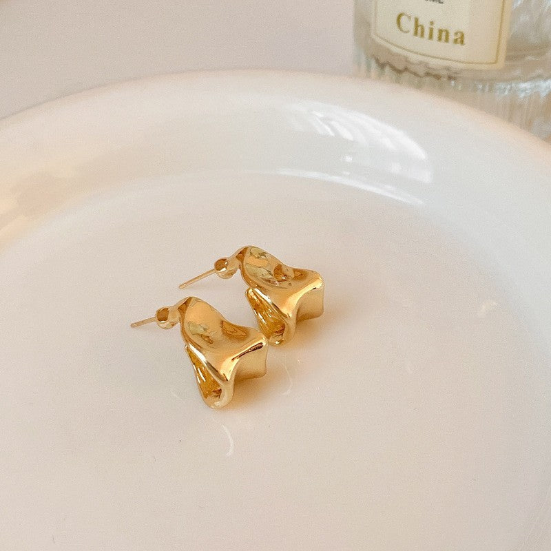 Women's Fashion Irregular Geometric Ear Gold-plated Stainless Earrings