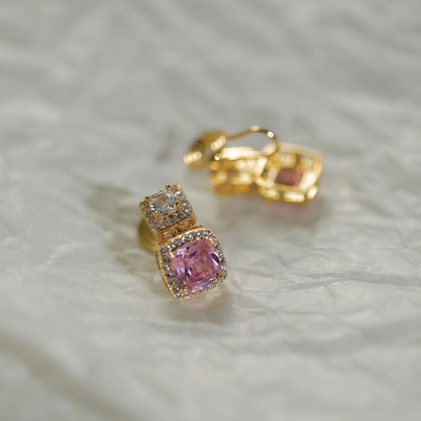Fortune Super Flash Cube Sugar Niche Earrings