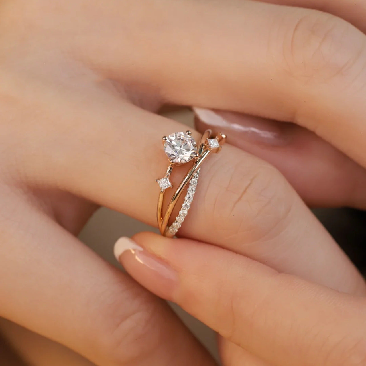 Design Wind Sterling Sier Zircon Light Luxury Rings