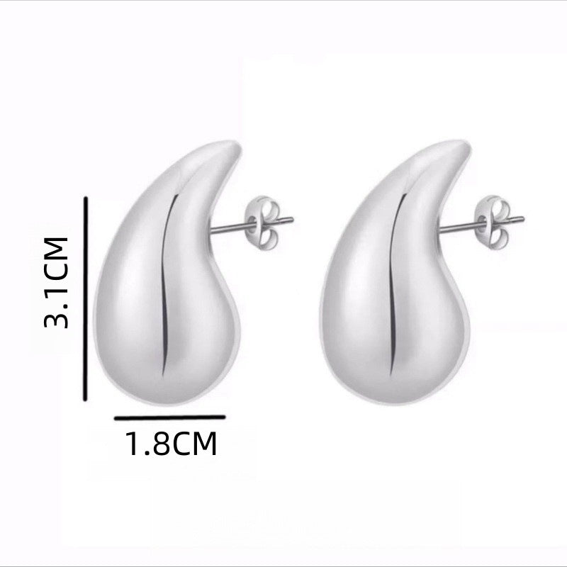 Water Drop Glossy Hollow Advanced Design Earrings