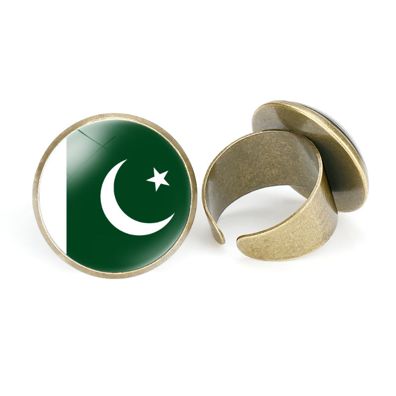 Asian Flags Vintage Open Bahrain Turkey Rings