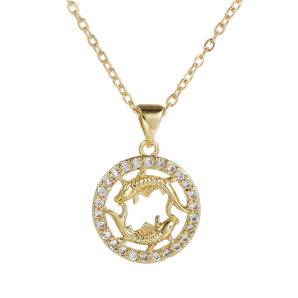 Female Fashion Creative Copper Inlaid With Necklaces
