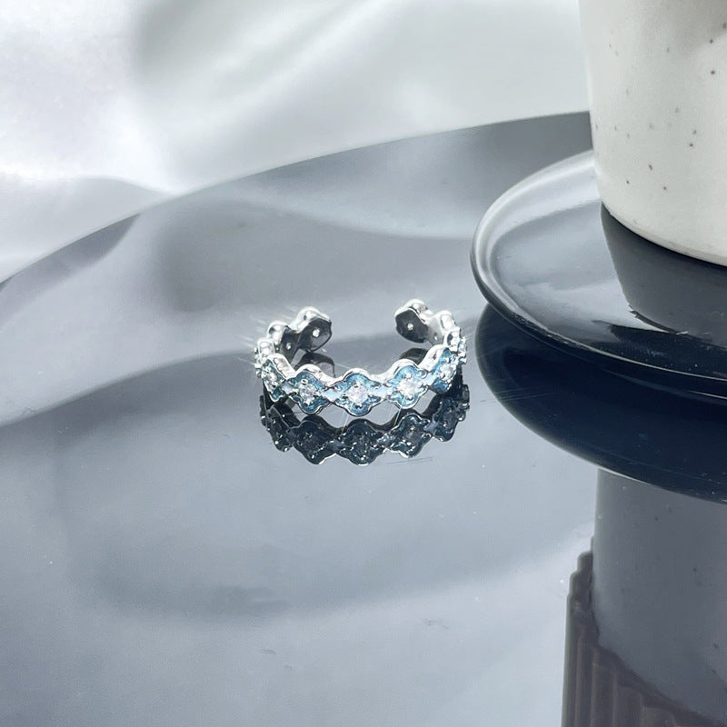 Glazed Open Female Letter Niche Bag Rings