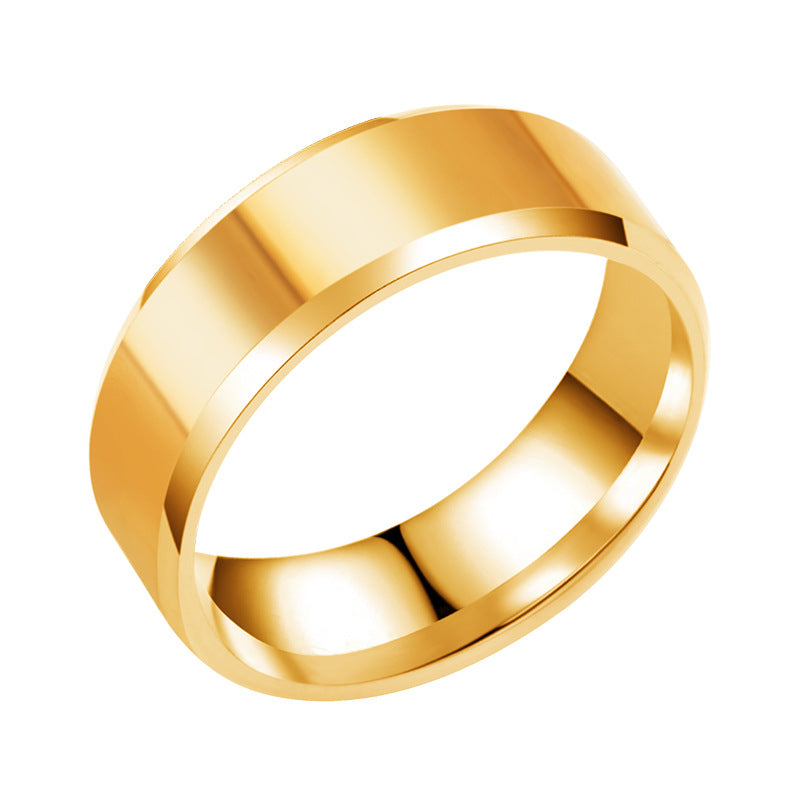 Titanium Steel Beveled Glossy Stainless Mirror Rings