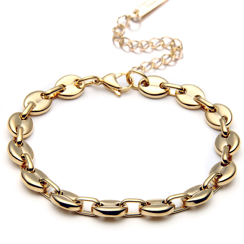 Warm Coffee Beans Pig Nose Titanium Necklaces