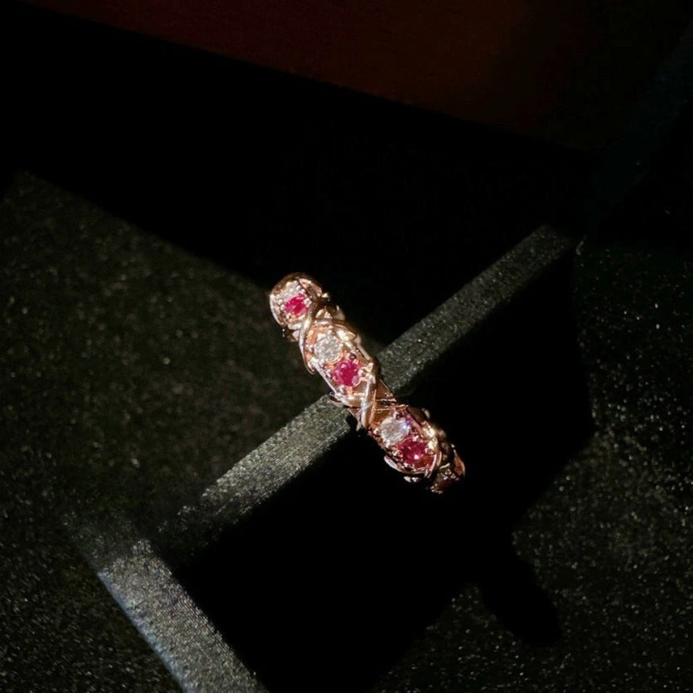 Sier Niche Gentle Natural Colored Gems Female Rings