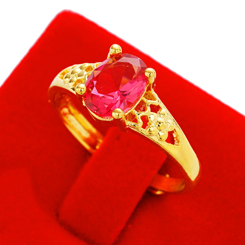Women's Imitation Diamond Colored Gemstone No Color Rings
