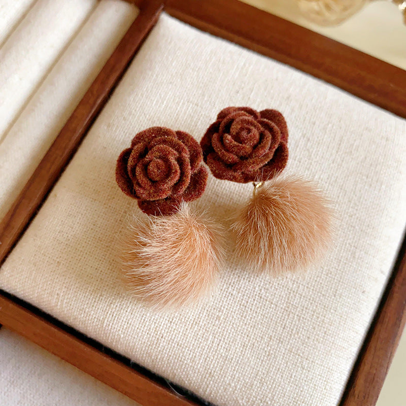 Sier Geometric Niche Design Elegant High-grade Earrings