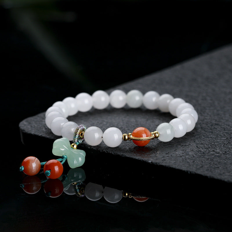 Women's Natural Jade Safety Buckle Colored Beaded Bracelets