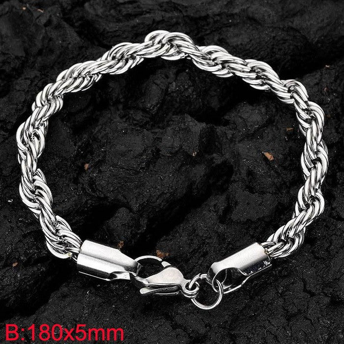 Women's & Men's Popular Simplicity Gold Stainless Steel Hemp Bracelets