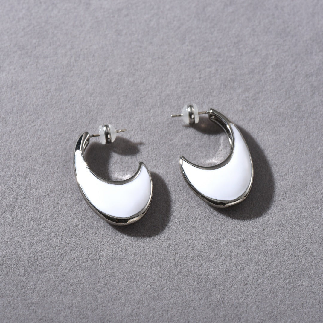 Gold Plated Black Drip Glazed Sier Earrings