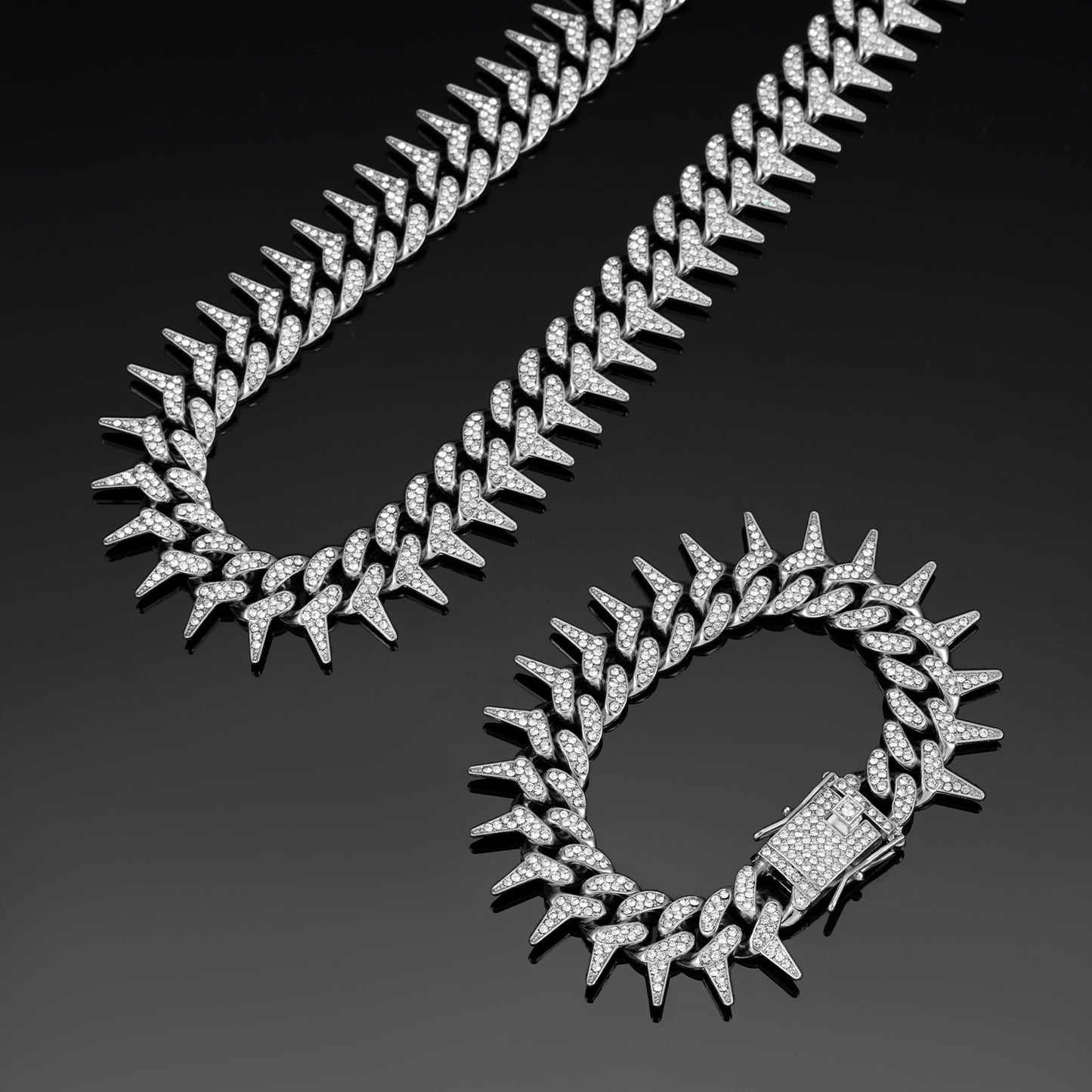 Men's Alloy Full Diamond Rock Rap Hip Necklaces