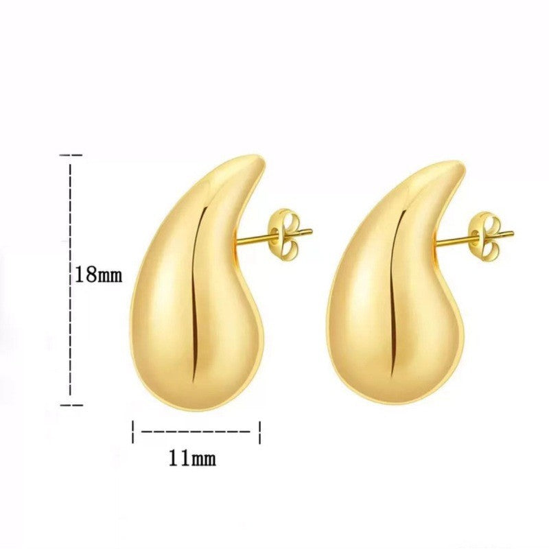 Water Drop Glossy Hollow Advanced Design Earrings