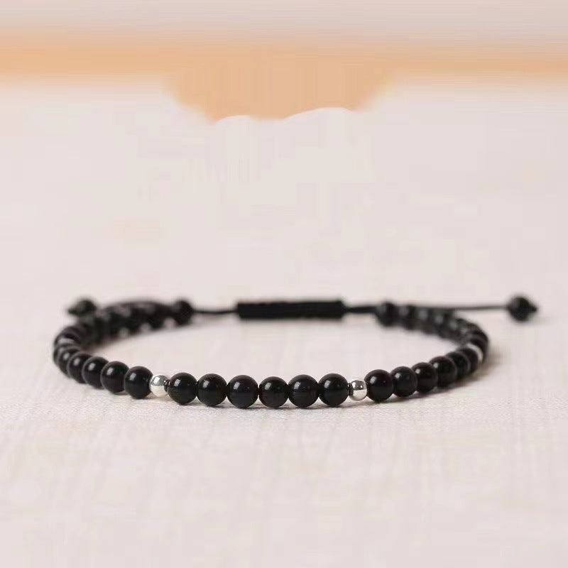 Women's Cold Door Magnetic Suction Couple Retro Style Obsidian Bracelets