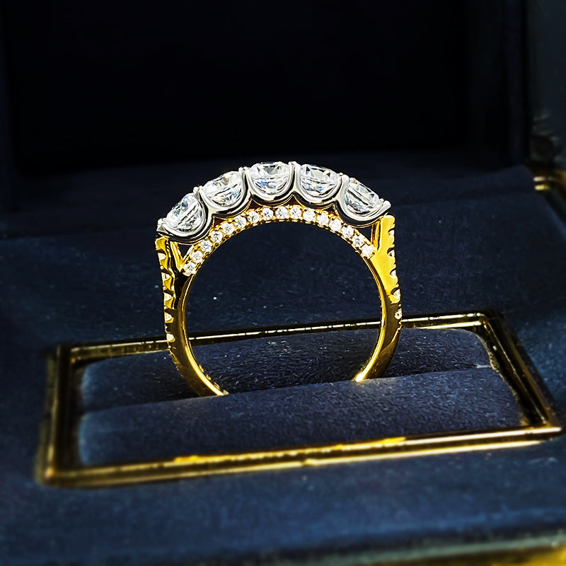 Women's Sier Fashion Single Row Diamond Rings