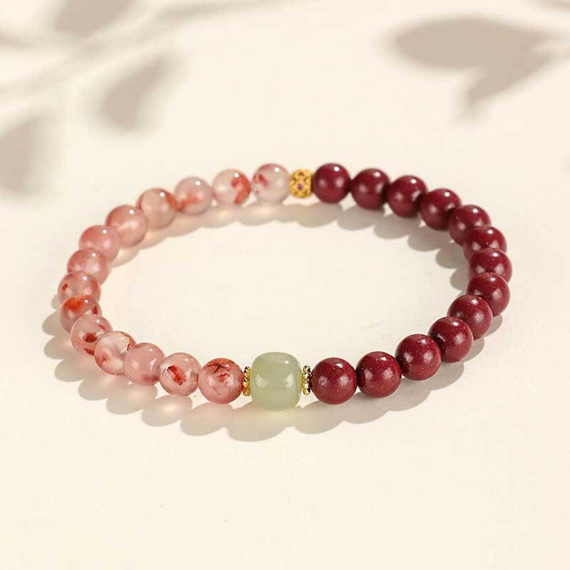 Women's Cinnabar Beaded Pearl Jade National Style Bracelets